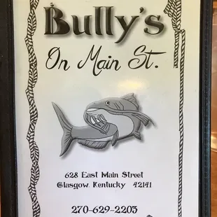 a sign for a restaurant