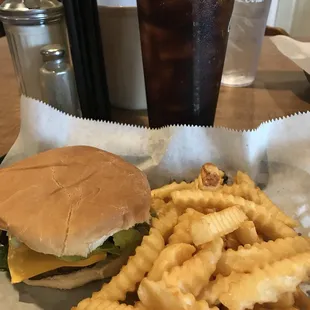 Best hamburgers in town. Good portion and always hot and fresh. Best crinkle cut fries too!