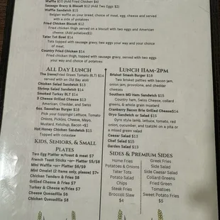 Menu back July 2024