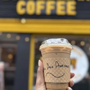 Small iced cookie butter latte