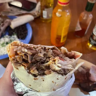Burrito with steak