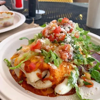 Smothered Red Chile Chicken Burrito