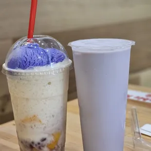 Halo-halo and Ube Milk Tea