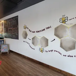 Build your own honeycomb table while inside