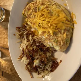 Prime rib omelette