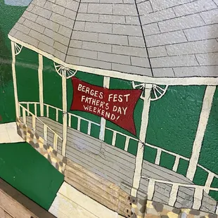 Part of the mural on the back wall.