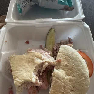 Partially-eaten Rancher Sandwich