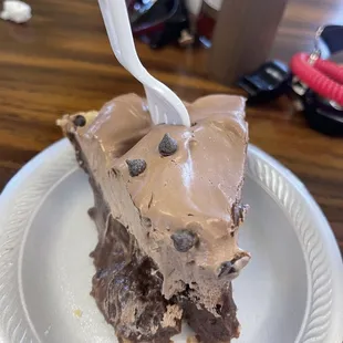 a piece of cake on a plate