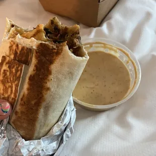 Be your authentic fattie self and get queso to drench your burrito in.