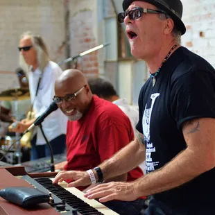 Mick Valentino guitar , Roger Smith (Tower Of Power) &amp; David K. Mathews (Santana) performing at one of Bump City Wine Company's party's!