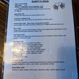 Food menu.