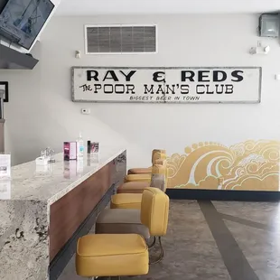 Inside, counter area