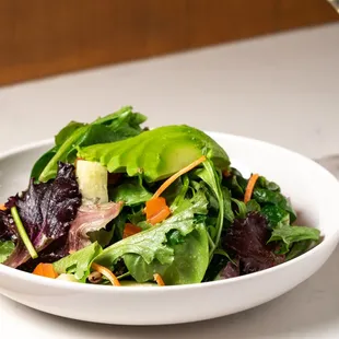 California Chop (GF)
Mixed Greens, Baby Spinach, Carrot, Cucumber, Tomato, House-Made Dijon Vinaigrette.