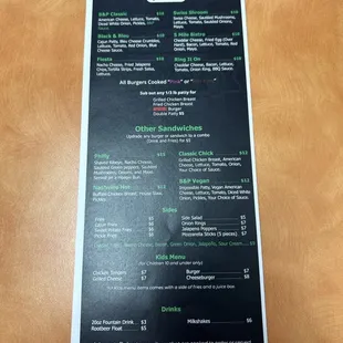 Menu side 1