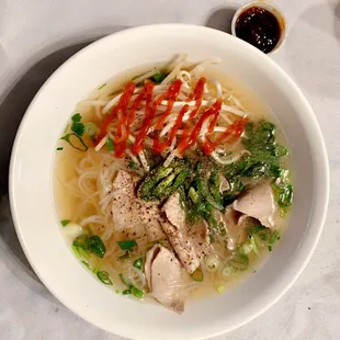 Pho. Next time, I&apos;ll ask for the meat raw and the noodles uncooked so I can cook at home. For take out, meat was too overdone.
