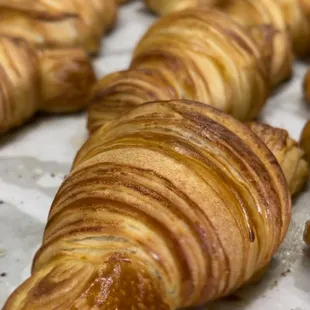 Our classic croissants just out of oven and headed to market