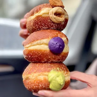 Biscoff, Ube and Matcha filled donuts!!!