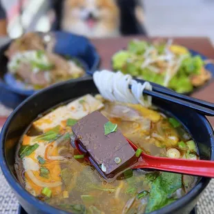 Bún Bò Huế: Spicy Beef Noodle Soup | $16.95 + $5 sườn bò (beef rib)