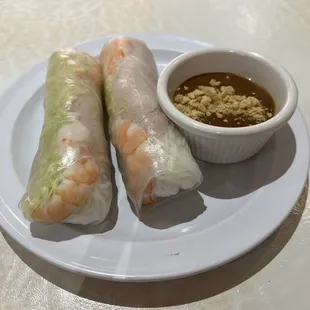 Shrimp and pork spring rolls