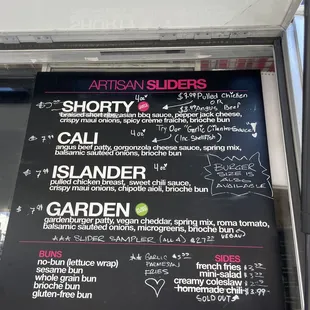 Slider menu