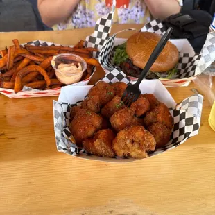 Bar Cauliflower Sweet Potato Fries Classic Burger