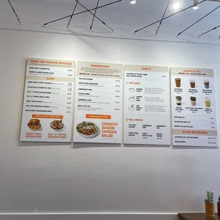 Menu options