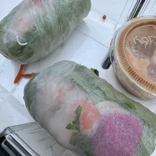 Shrimp in the "Tofu Summer Roll"