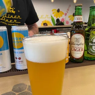 Beers inside the diner!