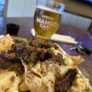 Poutine Fries and a cold beer!