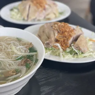 Chicken and duck noodle soup