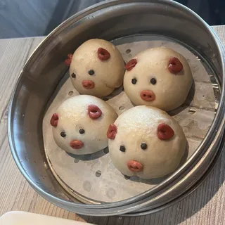 Pink Red Bean Piglet Bun