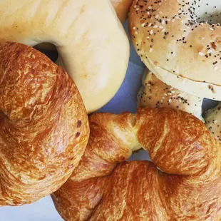 Bagels and croissants