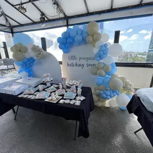 Balloon arch in the background
