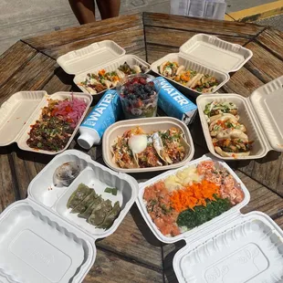 a table full of food