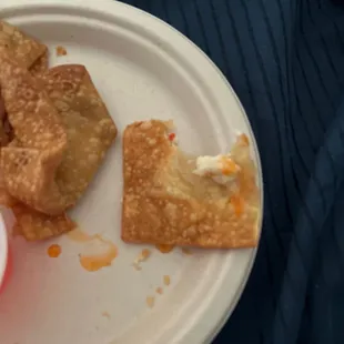 This is their example of a crab Rangoon. What a joke.