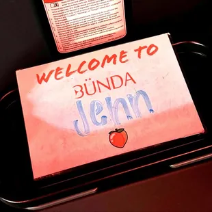 A cute little welcome note for my first class.