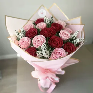 a bouquet of roses