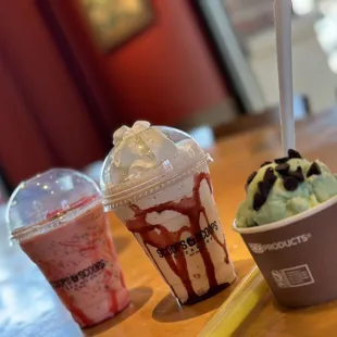 Falooda, milkshake, mint ice cream
