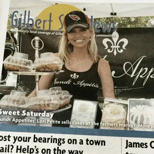 At the Gilbert Farmers Market every Saturday fro. 8 to noon.