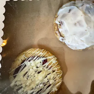 Lemon raspberry and cinnamon roll cookie