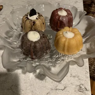 Top left to bottom right- Cookies and Cream, Red Velvet, Devils Food, Lemon. All are fantastic!
