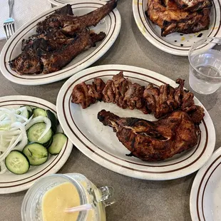 Bihari kebab, chicken tikka, goat chops