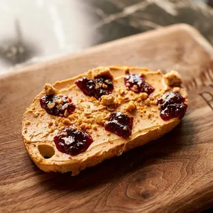 We have you covered with our Sunshine Peak Gourmet PB&amp;J!

Featuring peanut butter, huckleberry jam, honey granola, and orange zest.