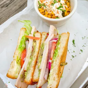 Turkey Sandwich &amp; Street Corn (@paigeeatshouston on Instagram)