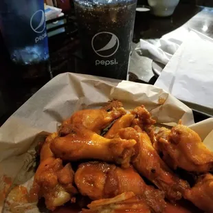 Medium and mild mixed Buffalo wings served with their homemade kettle chips.