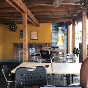 Outdoor seating is nice