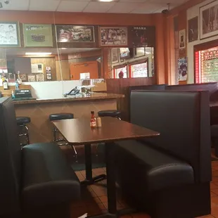 a view of the dining area