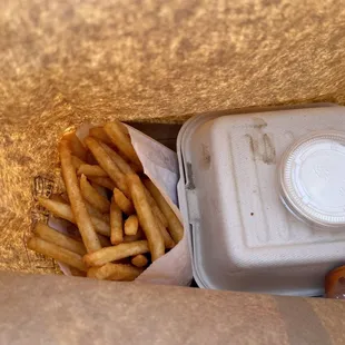 burger and side of fries