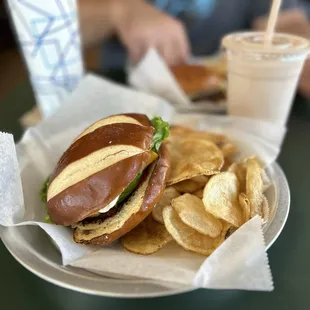 Burger and shake
