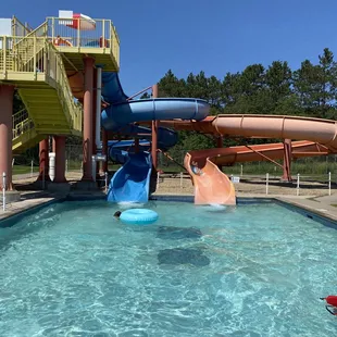 The smaller water slides rarely had a line
